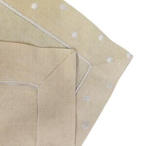 Yellow Placemats Set of 8 Polka Dot Border Machine Washable 12x17 Poliviscose Nw